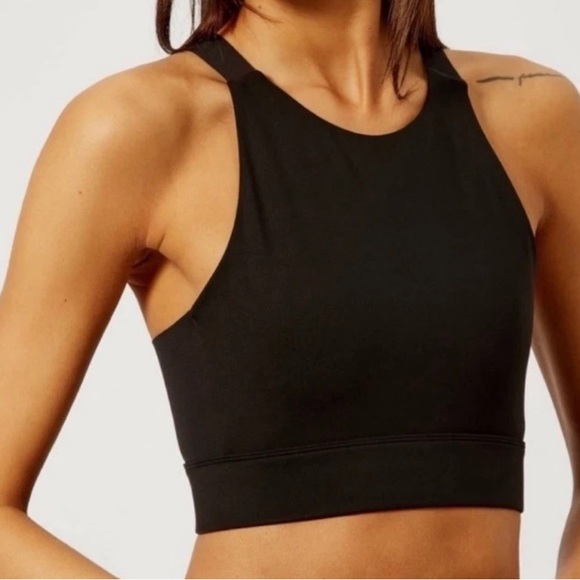 Varley Racerback Sports Bra Equinox Crop Small Black Unpadded NWT Leteluxe - Picture 1 of 9